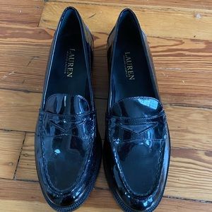Ralph Lauren black patent leather loafers